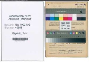 Entnazifizierung Fritz Pigetzki , geb. 09.10.1920 ()
