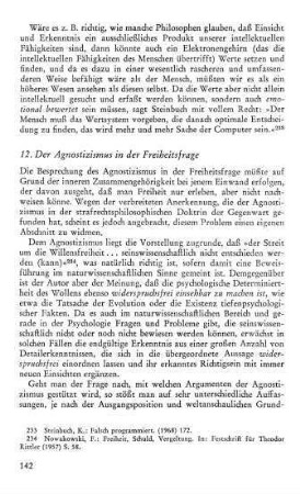 142-149, 12. Der Agnostizismus in der Freiheitsfrage