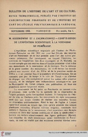 R. 2: Compte-rendu de l'expédition scientifique à la Voïevodie de Poméranie
