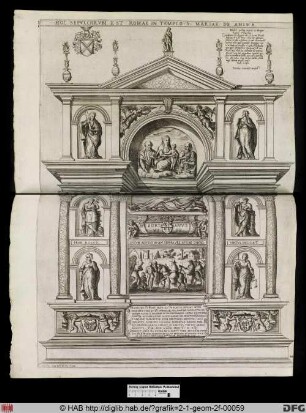 Das Grabmal Papst Hadrians VI. in der Kirche Santa Maria dell’Anima in Rom.