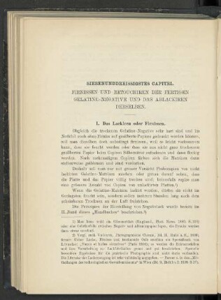 Siebenundreissigstes Capitel. Firnisse und Retouchiren der fertigen Gelantine-Negative und das Ablackieren derselben.
