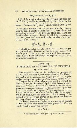 NOTE ON A PROBLEM IN THE THEORY OF NUMBERS.
