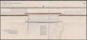 Brücke Schinkelwettbewerb 1991: Lageplan 1:2000, Aufsicht, Querschnitt, Längsschnitt 1:200, Erläuterungstext