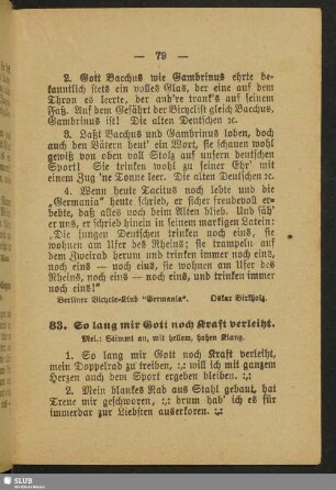 83. So lang mir Gott noch Kraft verleiht