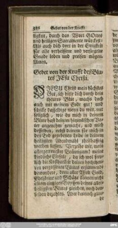 Gebet von der Krafft des Blutes Jesu Christi.