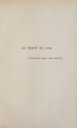 Le chant du coq