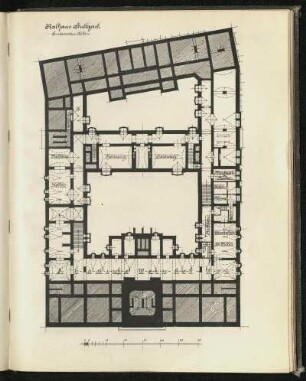 Rathaus Stuttgart. Fundament und Keller. Grundriss