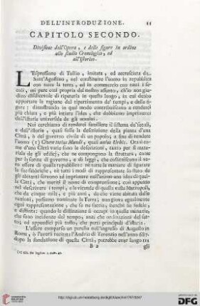 Capitolo secondo: Divisione dell’opera, e delle figure in ordine allo studio cronologico, ed all’istorico