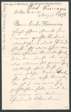 Brief an Ferruccio Busoni : 04.08.1898
