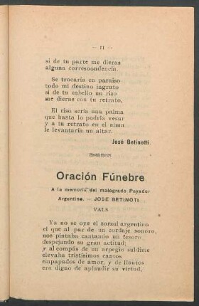 Oración fúnebre : Vals
