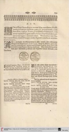 Nvmismata Historica Anni MDCCIII / Historische Gedächtnuß-Müntzen des 1703. Jahrs