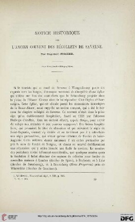 2.Ser. 9.1874/75: Notice historique sur l'ancien couvent des récollets de Saverne