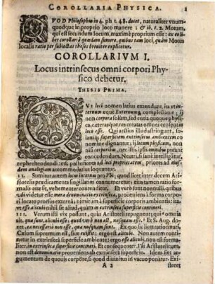 Corollaria Qvatvor De Physico Locato