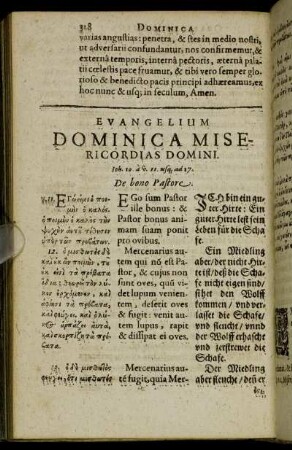 Evangelium Dominica Misericordias Domini.