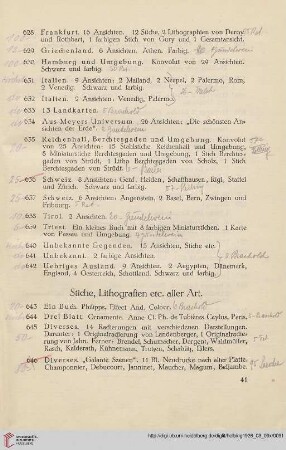 Stiche, Lithografien etc. aller Art (Nr. 643-688)