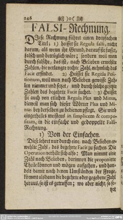Falsi-Rechnung