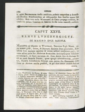 Caput XXVII. Ramus Luneburgicus. De Magno Duce Saxoniae