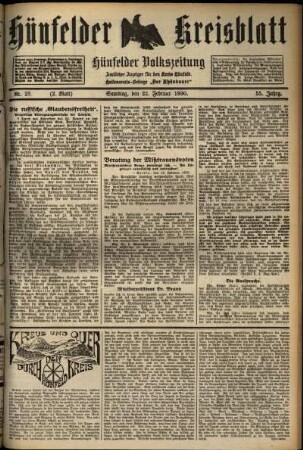 Zweite Ausgabe vom Samstag, den 22. Februar 1930.