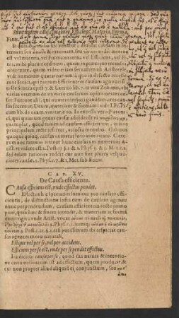 Cap. XV. De Causa efficiente.