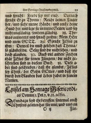 Epistel am Sontage Misericordias Domini/ ...