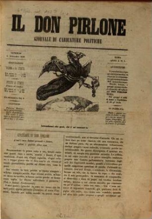 Il Don Pirlone : giornale di caricature politiche. 1 = 1848 = Jg. 1