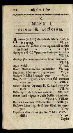 Index I. rerum & auctorum