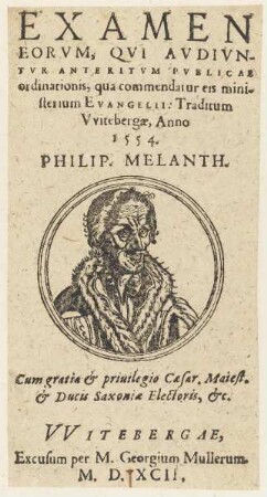 Bildnismedaillon des Philipp Melanchthon