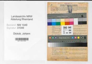 Entnazifizierung Johann Dickob , geb. 25.10.1896 (Postwart)