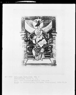Evangeliar, fol. 101 verso, Evangelistenbild Johannes