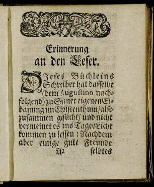 Erinnerung an den Leser.