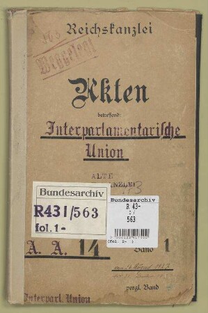 Interparlamentarische Union Aug. 1927 - Jan. 1933