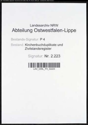 Kirchenbuchduplikat der katholischen Gemeinde Warstein, Kreis Arnsberg (GHT 1808-1819). (Gemeinde: Katholischen Gemeinde)