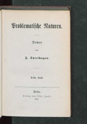 Bd. 1: Problematische Naturen