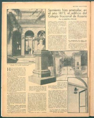 Sarmiento hizo ametrallar, en el año 1873, el edificio del Colegio Nacional de Rosario