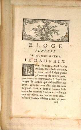 Eloge funebre de Msr. le Dauphin