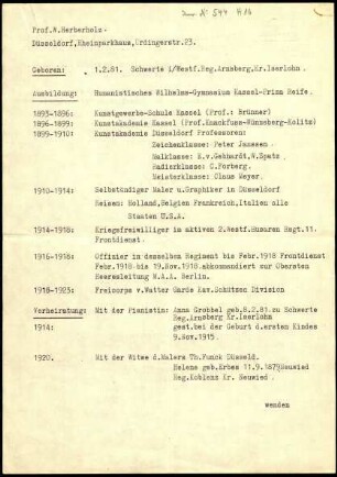 Herberholz, Professor W.