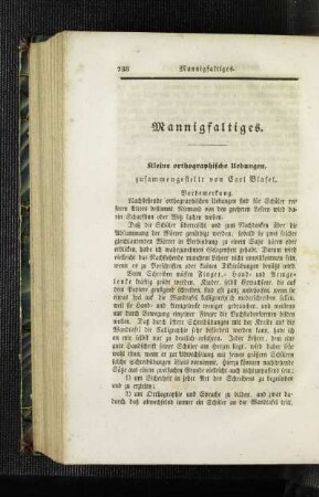 Kleine orthographische Uebungen