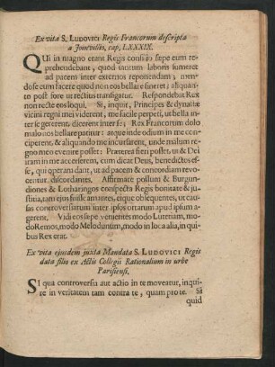 Ex vita S. Ludovici Regis Francorum descripta a Joinvillio