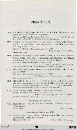 Miniaturen (Nr. 1026-1070)