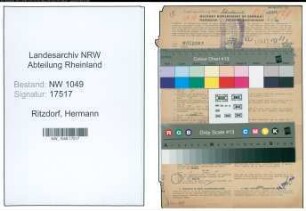 Entnazifizierung Hermann Ritzdorf , geb. 19.07.1897 (Lehrer)