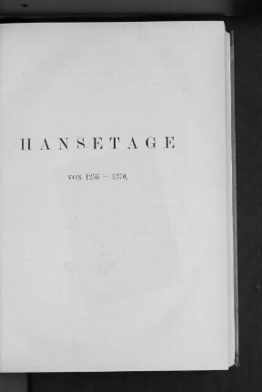 Hansetage von 1256 - 1370.