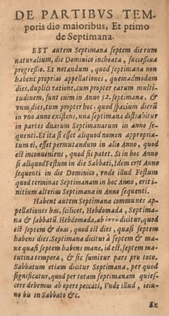 De partibvs temporis die maioribus, et primo de sptimana.