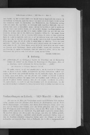 Verhandlungen zu Lübeck. - 1428 März 14 - März 19.