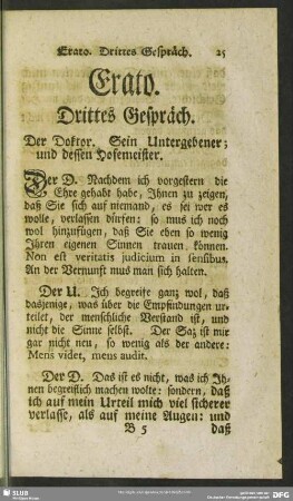 Crato. Drittes Gepräch
