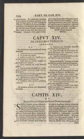 Caput XIV. De Precibus Publicis.