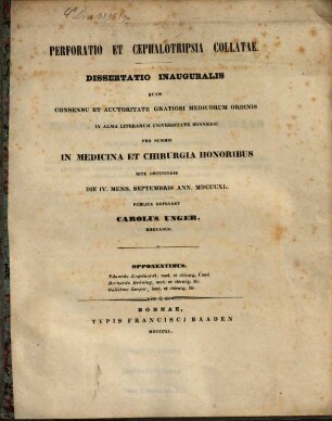 Perforatio et cephalotripsia collatae : diss. inaug.