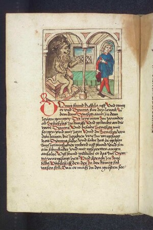 Senespa verlässt den Löwenkönig; (Kapitel II: Von dem Löwen und dem Ochsen).
