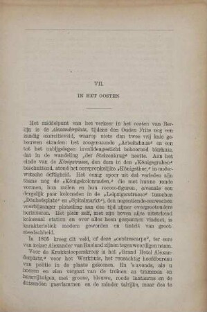 VII. In het oosten
