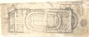 Hildebrand, Adolf von; Stuttgart; Theaterbau - Grundriss, Ansicht, Teilansicht, Details