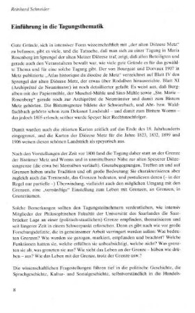 Einführung in die Tagungsthematik / Introduction